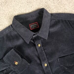 UNTUCKit XL Navy Blue Corduroy Button Down Mens Shirt